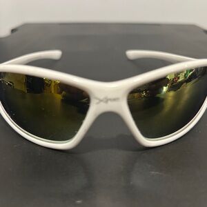 White Xsportz Sunglasses with Yellow Mirror Lenses